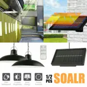 Outdoor Garden Solar Power Hanging LED Lamp Yard Pendant Light W/ Remote Control