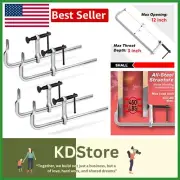 4-Pack 12'' Drop Forged Steel Bar Clamps - 450Lbs Load for Welding & Woodworking