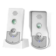 Intercom Doorbell, 1000m Range Two Way Voice Home Intercomunicador Rechargeable Intelligent Electronic Doorbell Chimes for Home Security (White)