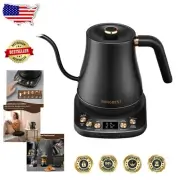 Stainless Steel Electric Gooseneck Kettle - Rapid 1200W Heating with Display
