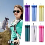 Clear Water Bottle with Straw 16Oz Sports Water Bottle Plastic Drinks Bottles