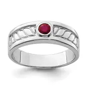 Sterling Silver Men's Ruby Ring