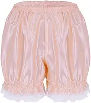 [Riismen] Women's Frilly Satin Lace Shorts Ruffled Pumpkin Bloomers Panties Underwear Dance Security Short Pants