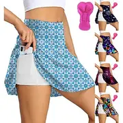 Women's Cycling Skort Skirt Bike Padded Shorts / Chamois Bottoms Mountain Bike MTB Road Bike Cycling Sports Floral Botanical 3D Pad Cycling Breathable Quick Dr