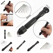 11Pcs Mini Hand Drill Twist Jewelry Maker Hobby Crafts Drilling Hole Tool