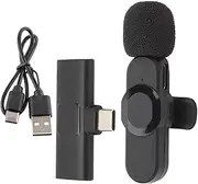 Wireless Lavalier Lapel Microphone Noise Reduction Mini Clip On Microphone Live Streaming Equipment for Mobile Phones Computers Tablets Cameras