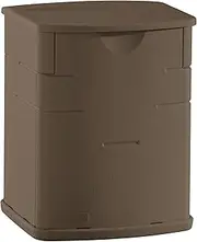 Rubbermaid Small Resin Outdoor Storage Deck Box (19 Gal), Weather Resistant, Brown, Deck Organization for Home/Small Garden Tools/Grilling Accessories/Pool Supplies