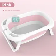 Folding Baby Bath Tub Reclining Bath Barrel Newborn Bathtub Shower + Thermometer #3