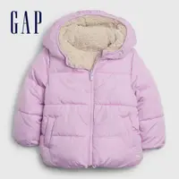 在飛比找蝦皮商城優惠-Gap 女幼童裝 保暖仿羊羔絨連帽外套-淡紫色(593213