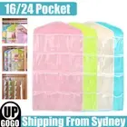 16/24 Pocket Holder Bag Organiser Over Door Hanging Shelf Rack Storage Hook AU
