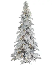 Sterling Tree Company 9ft Heavily Flocked Layered Spruce With 750 Clear Lights
