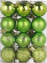 Christmas Decoration Balls - 24Pcs Shatterproof Christmas Tree Ornament Balls for Holiday Wedding Party Decorations, Xmas Tree Hanging Ornaments (Green)