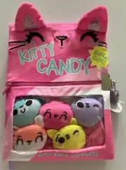 Kitty Candy Pink Plush Diary Journal w/5 Removable Babies Lock 2 Keys Claire’s