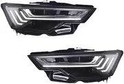 Compatible For Audi A6 2019-2023 Year Car Front Lamps Assembly Upgrade Matrix Design LED Dual Projector Lens Car Accessories