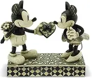 Disney Traditions by Jim Shore Black & White Mickey & Minnie Mouse Stone Resin Figurine, 6”