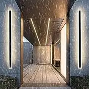Outdoor Wall Light IP65 Waterproof Wall Lamp LED Long Strip Modern Wall Sconce Outdoor Hallway Wall Lighting Indoor Outdoor Aluminium for Hallway Balcony Yard (A-Neutral Light,120cm)
