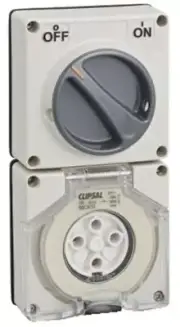 Clipsal 56-SERIES SWITCHED SOCKET 500V 4-Pins Less Enclosure GREY-10A,20A Or 32A