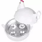 4 Eggs Microwave Egg Boiler Steamer Poach Breakfast Boiled Chicken Shaped Tool