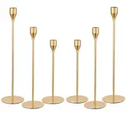 Candle Holder Set of 6, Gold Candlestick Holders for Taper Candles, Taper Can...