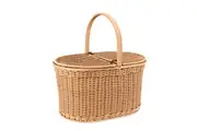 Hand Woven Basket - Oval Picnic Basket - Round Weave