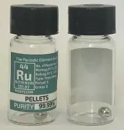 Ruthenium Metal Pellet / Bead 99.99% 1 Gram in Labeled Periodic Element Bottle