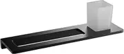 Matte Black Bathroom Towel Rack Aluminum Alloy Wall-Mount Towel Holder Towel Shelf Accessories Towel bar