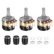 3 Pack WH138 Potentiometer 250K Ohm Single-Joint Resistors 3 Terminals with Knob