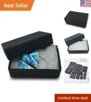 Customizable Matte Black Jewelry Boxes with Cotton - 100 Pack for All Occasions