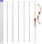 UOOU Beading Needles, 6 Pcs Collapsible Eye Twist Seed Bead Needles, 2 Sizes Twisted Wire Beading Needle for Jewelry Making