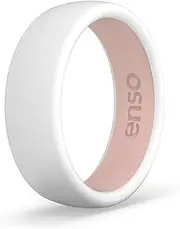[Enso Rings] Dual Tone Silicone Wedding Ring – Two Tone Hypoallergenic Wedding Band – Comfortable Band for Active Lifestyle - Medical Grade Silicone – 1.75mm Thick Unisex Band