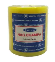 Satya Nag Champa Pillar Candle - 30hr Burn Time