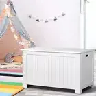 Keezi Kids Wooden Toy Chest Storage Blanket Box White Children