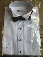 Boy's Standard Cuff Tuxedo Dress Shirt Wing Collar with Bow-Tie KG11 Size: 8--20