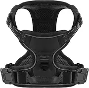 COMSLE Dog Harness No Pull Adjustable Soft Padded Dog Harness, Black S