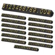 14Set Price Display Cube, Price Tag Stand Mini Tag(Black/Gold, 1.8" Length)
