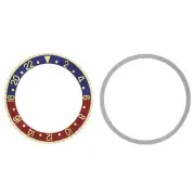 BEZEL & INSERT FOR ROLEX BLUE/RED GMT 18K REAL GOLD 1675 16750 16753 16758 PEPSI