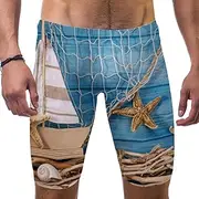 [VBFOFBV] Men's Printed Jammer Swimsuit Swim Shorts, Summer Holidays Cartoon Beach Flip Flops Ocean