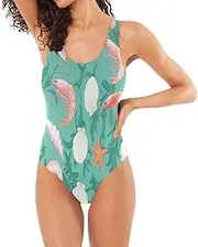 [RPLIFE] Various Shrimp Women Swim Suits, One-Piece Swimsuit with Padding Honeymoon Bathing Suits for Women
