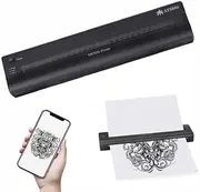 Tattoo Stencil Printer Mini Portable Stencil Printer for Tattooing USB Wireless Bluetooth Black Tattoo Transfer Machine Tattoo Supplies, Compatible with Android, iOS Phone and PC-Side