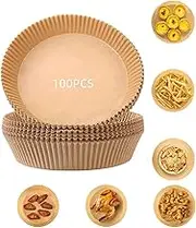 100PCS Air Fryer Disposable Paper Liner, Non-Stick Disposable Air Fryer Liners Parchment，Airfryer Instant Pot Oven Insert Parchment,Oil-Proof Water-Proof Air Fryer Parchment Paper Liners for 3-6L