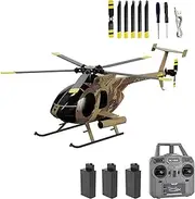 1/28 RC Helicopter for Adults, RC ERA C189 MD500 Aircraft Model, 2.4G 4CH Single-Rotor Remote Control Helicopter with One-Key Takeoff/Landing,Camo,3 Battery