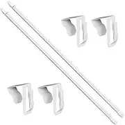 Extendable curtan Rod - Net curtan Rods Extendable | Cupboard Bars Tensions Adjustable | Poles No Drilling | No Punching Home Supplies With 4 Hooks For Kitchen Bedroom Living Room