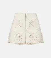 [Veronica Beard] Veronica Beard Jazmin laser-cut cotton shorts AU 16 white