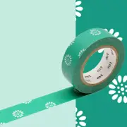 Masking Tape MT Flowers Green Background - Natsukusa