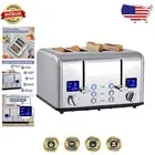 Multi-Function 4 Slice Toaster with Cancel & Defrost Functions and LED Display