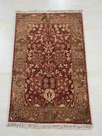 在飛比找Yahoo!奇摩拍賣優惠-高端羊毛手工編織打結地毯土耳其波斯風格輕奢復古東方美術藝術毯