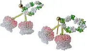 [RYEPOLNIX] Handmade Earrings Colourful Beaded Bell Orchid Flower Stud Earrings Summer Beach Sweet Cute Cool Girls Party Earrings/657
