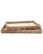 Two's Company Set of 2 Hand-Crafted Oversized Baskets NoSize Beige
