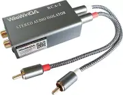 Durable Aluminum RCA Noise Isolator - Eliminate Ground Loop Hum in Audio Systems
