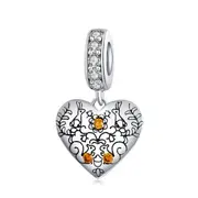 925 Sterling Silver Pine Cone Squirrel Pendant Diy Bracelet / Necklace